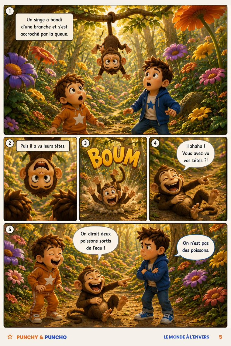 Planche de la bande dessinée Punchy et Puncho, Le monde à l'envers